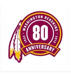 Stitched Washington Redskins 80th Seasons Jersey Patch