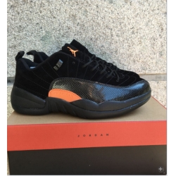 Air Jordan 12 Black Orange Men Shoes