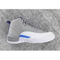 Air Jordan 12 Retro Men Shoes Grey Blue