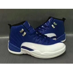 Air Jordan 12 Retro Men Shoes White Blue