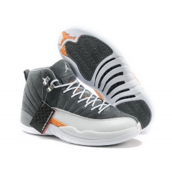 Air Jordan 12 Shoes 2013 Mens Anti Fur Grey White