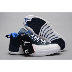 Air Jordan 12 Shoes 2014 Mens Low Black White Blue