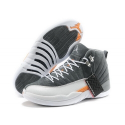 Air Jordan 12 Shoes 2015 Mens Anti Fur Grey White