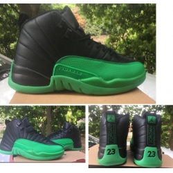 Jordan 12 Retro Black Green 2020 New Color Men Shoes