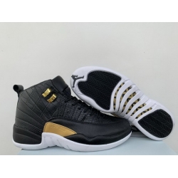 Men Air Jordan 12 GS Black Lacoste Skin Basketball Shoes