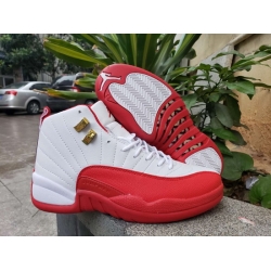 Men Air Jordan 12 Retro Men Shoes White Red