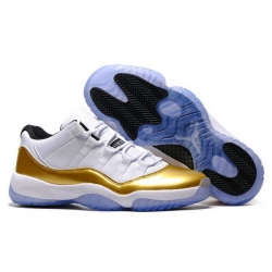 2016 Air Jordan 11 Low Retro Olympic White Metallic Gold Coin Black For Sale