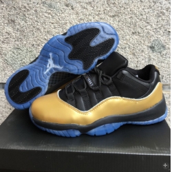 Air Jordan 11 Black Gold Skin Men Shoes