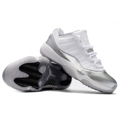 Air Jordan 11 Low GS White Silver Men Shoes