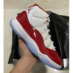 Air Jordan 11 Men White Red Shoes