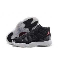 Air Jordan 11 Retro 2015 New Black Leather Red Logo Men Shoes