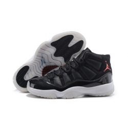 Air Jordan 11 Retro 2015 New Black Leather Red Logo Men Shoes