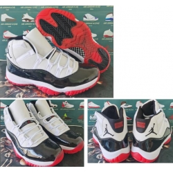 Air Jordan 11 Retro GS White Red High Cut Men Shoes