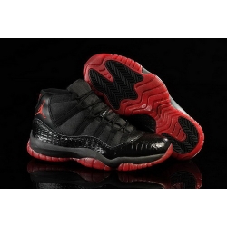 Air Jordan 11 Shoes 2013 Mens Snakeskin Black Red