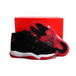 Air Jordan 11 Shoes 2014 Mens Bred Nubuck Black Red