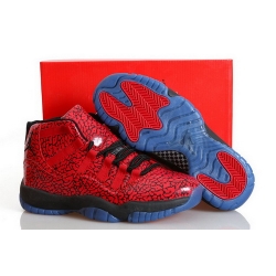 Air Jordan 11 Shoes 2014 Mens Bulls Burst Crack Red Black