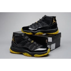 Air Jordan 11 Shoes 2014 Mens Microfiber Leather Black Gold