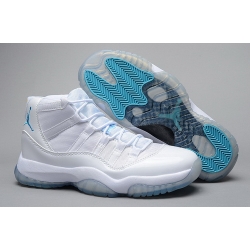 Air Jordan 11 Shoes 2014 Mens Microfiber Leather White Blue