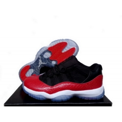 Air Jordan 11 Shoes 2014 Mens Snakeskin Black Red