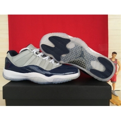 Air Jordan 11 Shoes 2015 Mens Low Bred Georgetown Grey Navy