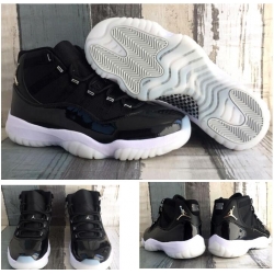 Air Jordan 11 Whilte Black Silver Logo Men Shoes