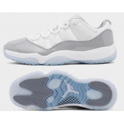 Air Jordan 11 White Grey Low Cut Shoes