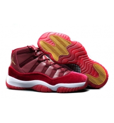 Cheap Jordan Shoes Mens Air Jordan 11 Red Velvet Night Maroon Metallic Gold White For Sale