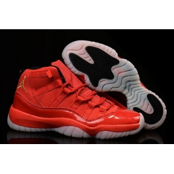 Girls Air Jordan 11 Retro GS Red Gold Custom For Tiara Thomas