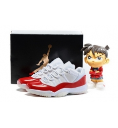 Jordan 11 Low Cut Men Shoes White Red