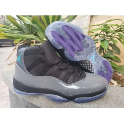 Men Air Jordan 11 Retro Men Shoes Black Gray Purple