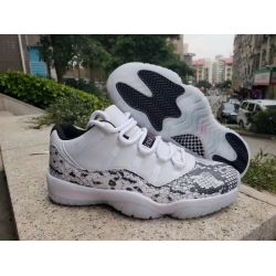 Men Air Jordan 11 Retro Men Shoes Black Snake Skin