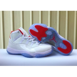 Men Air Jordan 11 Shoes White Blue Red