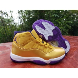 Nike Air Jordan 11 Retro Kobe Lakers Yellow Purple Men Shoes