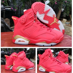 Air Jordan 6 Retro Red Gold Men 2020 Shoes