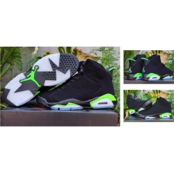 Air Jordan 6 Retro Shoes Black Light Green