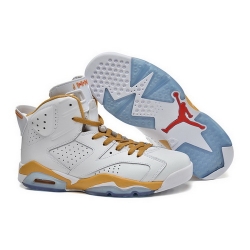 Air Jordan 6 Shoes 2014 Mens White Gold