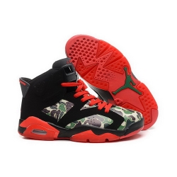 Air Jordan 6 Shoes 2015 Mens Camouflage Hedgehog Black Red