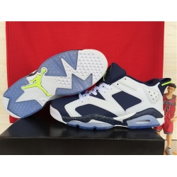 Air Jordan 6 Shoes 2015 Mens Low White Navy Blue