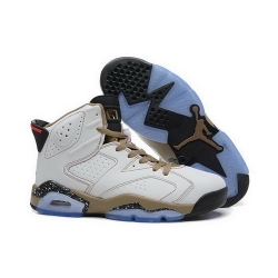 Air Jordan 6 Shoes 2015 Mens White Gold Black