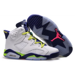 Air Jordan 6 Shoes 2015 Mens White Purple Green