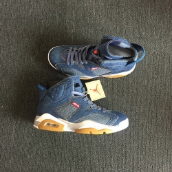 Men Air Jordan 6 Levis Men Shoes Blue