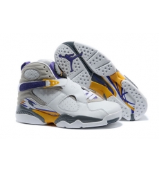 Air Jordan 8 Men Shoes White Gray Yellow