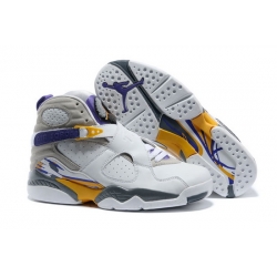 Air Jordan 8 Men Shoes White Gray Yellow