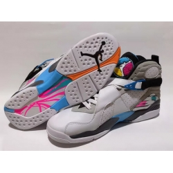 Air Jordan 8 Retro White Grey Blue Men Shoes