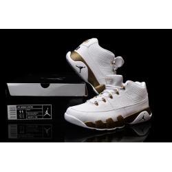 Air Jordan 9 Classic Low Men Shoes Black White Gold