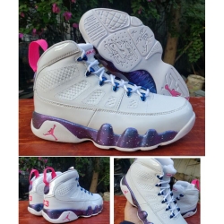 Air Jordan 9 Retro Whie Purple Galaxy Men Shoes