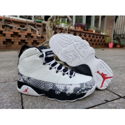 Men Air Jordan 9 GS Snake Skin Basketball Shoes White