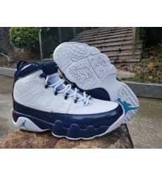 Men Air Jordan 9 OG Retro Men Shoes White Blue