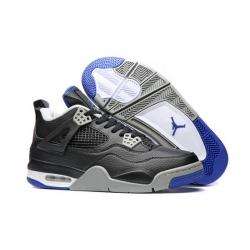 Air Jordan 4 Men Shoes Black Gray Blue