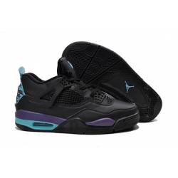 Air Jordan 4 Men Shoes Black Purple